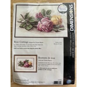 Dimensions‎ Rose Cuttings By Christie Repasy Counted Cross Stitch Kit 13720 New
